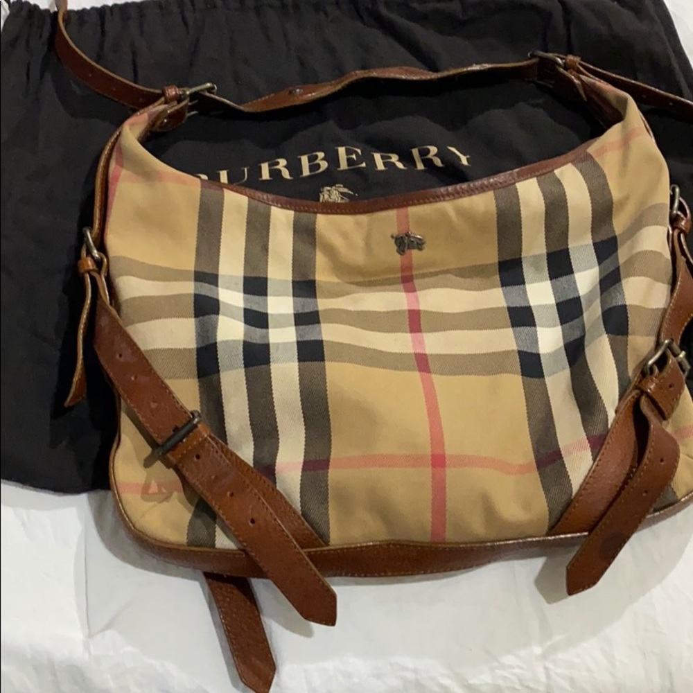 Burberry women’s canvas leather shoulder bag